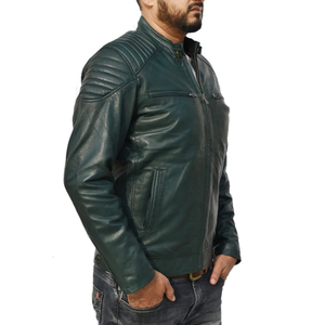 Chaqueta Bomber de Cuero Verde Gorge de Nueva Llegada – Chaqueta de Moda Premium para Hombre, Cuero Genuino Suave, Estilo Bomber Clásico - Product Image 4