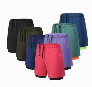Shorts d'été pour hommes en lin et coton, couleur unie, style jogging, taille élastique, en polyester – Grande Vente - Product Image 2