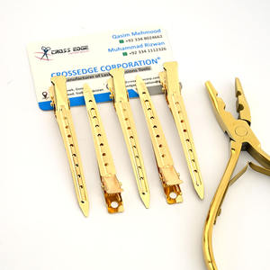 Clips de sectionnement pour le coiffage, outils pour extensions de cheveux, clips de séparation de cheveux de salon, grands clips de coiffure en bec de canard en acier inoxydable - Product Image 1