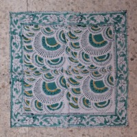 Nappe en coton imprimée de luxe personnalisable, motif floral, faite à la main, style chinois traditionnel, lavable, écologique, durable