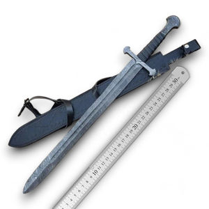 Espada Vikinga Personalizable de Acero Inoxidable, Espada de Acero Real con Funda de Cuero, Espada de Acero Real, Espada de Damasco - Product Image 6