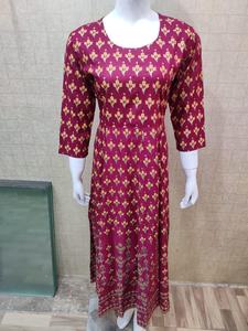 Largo indio kurtis Primavera Verano vestido Floral señoras estilo Casual vestido largo Maxi vestido de las mujeres impresión Floral - Product Image 5