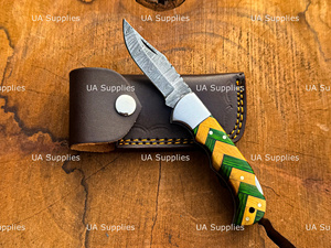 UA Supplies มีดพับเหล็กดามัสกัสเกรดอุตสาหกรรม ตีขึ้นรูปด้วยมือ ด้ามไม้หรูหรา คุณภาพพรีเมียม ขายส่งจากโรงงานโดยตรง - Product Image 4
