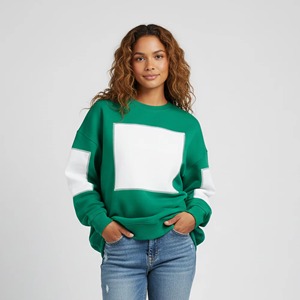 Sweat-shirts à capuche surdimensionnés pour femmes en polaire polyester/coton de haute qualité, écologiques, avec logo imprimé sur le devant, taille plus, pour l'hiver - Product Image 3