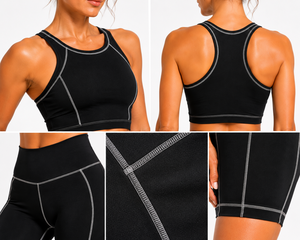 Conjunto Deportivo para Mujer, Top Deportivo Negro con Espalda Cruzada y Pantalones Cortos de Cintura Alta, Ropa para Yoga y Gimnasio, Marca Privada OEM ODM - Product Image 6