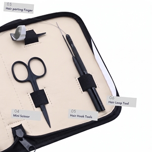 Kit d'outils pour extensions capillaires en acier inoxydable de qualité chirurgicale, comprenant pince à micro-perles, crochet de tirage et applicateur à boucle de fil, pour salon - Product Image 5