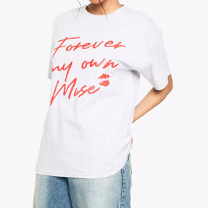 T-shirts personnalisés pour femmes en bambou/coton écologiques, couleur unie, manches courtes, haute qualité, dernier style, OEM - Product Image 1