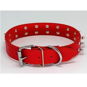 Colliers pour chiens en cuir véritable de luxe à clous et pointes de 2 pouces de large pour chiens de taille moyenne et grande, noir, taille XL pour tour de cou de 21 à 24 pouces - Product Image 1