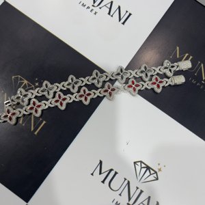 Nuevo Estilo, Joyería Hip-Hop de 8mm, Cadena Colorida con Trébol de Cuatro Hojas, Plata S925, Diamante Moissanita VVS, Pulsera de Cadena Cubana para Mujer - Product Image 5