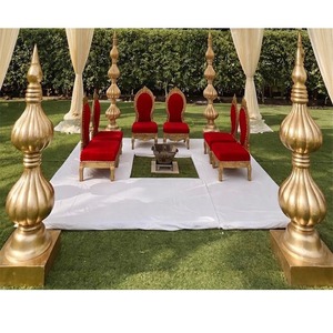 Juego de Sillas para Mandap de Boda Hindú Estilo Bollywood, Sillas de Madera de Lujo para Bodhi a Precio de Fábrica - Product Image 4