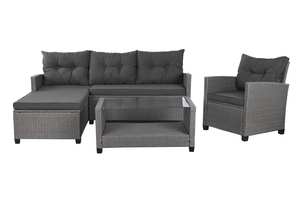 Ensemble de meubles de jardin Phu Linh Mora, table et chaises, coussin de 10 cm, rotin tressé, design moderne, offre spéciale pour la terrasse - Product Image 3