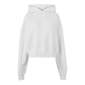 Wholesale Printed 100% Cotton Fleece Women's Hoodies High Quality Casual Streetwear Crop <b>Top</b> Front Logo Hooded Crop <b>Top</b> Hoodie - Product Image 1