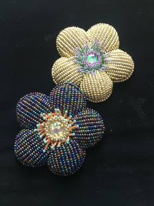 Beaded Lily Flower <b>Bag</b> Charm Handmade Embroidery Keychain Purse Accessory - Product Image 4