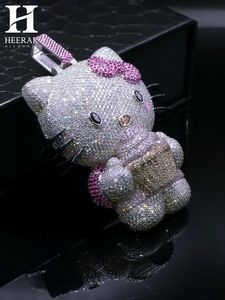 จี้แมวน่ารักแบบ Iced Out สไตล์การ์ตูน ประดับเพชรแล็บโกรว์ จี้ฮิปฮอปสุดหรู เครื่องประดับสั่งทำพิเศษสำหรับผู้ชายและผู้หญิง - Product Image 4