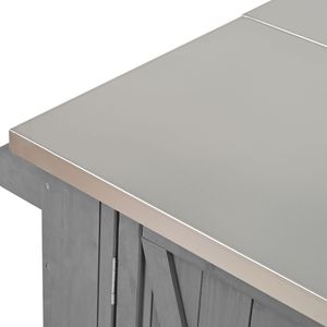 Isla de Cocina para Exteriores con Superficie de Acero Inoxidable, Madera de Abeto, Amplio Espacio de Almacenamiento, Porta Toallas, Especieros, Porta Botellas, Muebles para Patio - Product Image 3