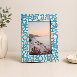 Elegant Mother of Pearl Handmade Carved Lightweight Full Color Vertical Photo <b>Frame</b> Tabletop Wall <b>Mount</b> Customizes - Product Image 1