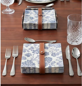 Modern Stainless Steel Napkin Holder With Brown Leather Strap Black <b>Paper</b> Napkins <b>Organizer</b> For Tableware Use And Kitchen Use - Product Image 5
