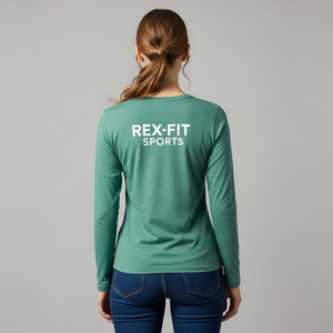 Camisetas Casuales de Punto con Cuello Redondo y Manga Larga para Mujer, 100% Algodón, Cómodas, Modernas, Ropa de Verano para Mujer, Precio Razonable, OEM - Product Image 5