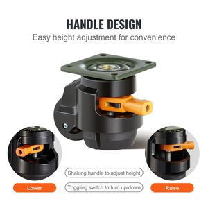 Set di 4 Ruote Girevoli a 360° per Carichi Pesanti (Diametro 2 Pollici) - Capacità di Carico 1100 Libbre - Costruzione in PU e Acciaio - Product Image 2