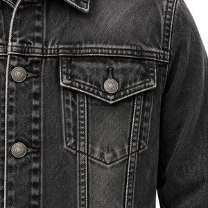 Chaqueta de Mezclilla de Algodón Vintage para Hombre, Chaqueta de Jean Estilo Trucker con Logotipo Personalizado, Venta al Por Mayor - Product Image 6