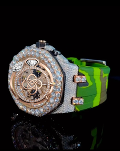 Reloj de Pulsera de Lujo con Moissanita para Hombre, con Incrustaciones de Piedras, de Acero Inoxidable, con Diamantes - Product Image 3