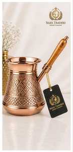 Cafetera Turca de Cobre Pulido Liso Cezve Ibrik con Mango Largo de Metal, Cafetera Griega para Estufa, Calentador de Estufa - Product Image 3