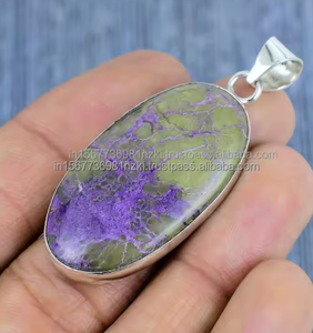 Superventas valioso colgante de purpurita colgante de piedra preciosa púrpura joyería de plata esterlina regalo de compromiso - Product Image 5