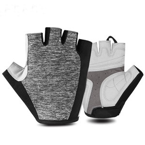 Gants de cyclisme mi-doigts respirants et légers en polyester noir et vert citron, unisexe, design à enfiler pour l'été - Product Image 1