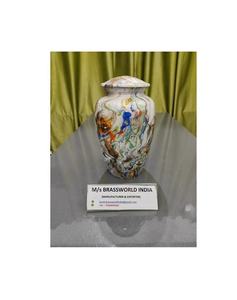Brassworld India Aluminum Hand-Painted Metal Cremation Urn <b>Funeral</b> <b>Supplies</b> - Product Image 1