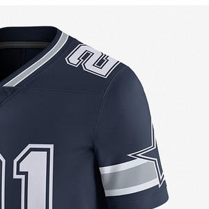 เสื้อเจอร์ซีย์ใส่เล่นกีฬาเสื้อฟุตบอลอเมริกันพิมพ์ซับลิเมชันน้ำหนักเบาออกแบบได้ตามต้องการ - Product Image 4