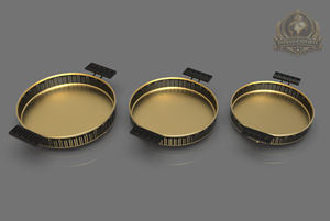 ถาดเสิร์ฟและจานตกแต่งสแตนเลสชุบทองขัดเงาแบบกำหนดเองได้ หรูหรา เป็นมิตรกับสิ่งแวดล้อม เหมาะเป็นของขวัญทางธุรกิจ - Product Image 6