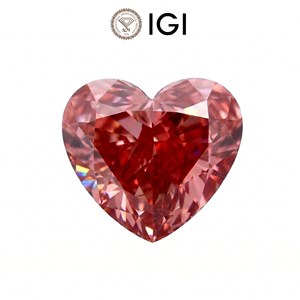 เพชรทรงหัวใจสีชมพูเข้มแฟนซี ได้รับการรับรองจาก IGI เพาะเลี้ยงในห้องปฏิบัติการ |   เพชร CVD แบบหลวม |   การทำเครื่องประดับหินตามสั่ง - Product Image 1