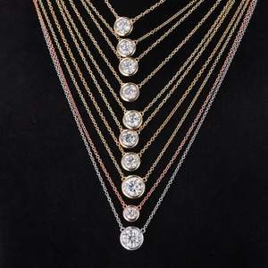 Elegante Collar con Colgante de Diamante Redondo Cultivado en Laboratorio en Oro, Oro Rosa, Oro Blanco o Plata, Certificado IGI D-E-F - Product Image 6