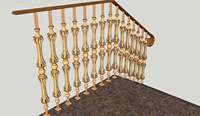 Sublimez votre escalier avec des balustres en fer forgé de conception européenne artisanale, finition couleur cuivre antique, ajoute une touche d'élégance classique.