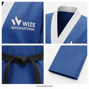 Uniforme de Taekwondo WIZE INTERNATIONAL para Adultos, Unisex, Azul, Poliéster Transpirable, Corte Regular, Logotipo Frontal - Product Image 5