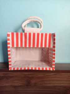 Sacs de rangement miniatures classiques et polyvalents pour le bureau et la maison, en 4 couleurs différentes, avec un compartiment transparent en plastique écologique. - Product Image 5