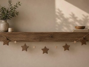 Indian Manufactured Reusable Wooden Star <b>Christmas</b> Garland for Holiday Party Home Decor and Festive Celebrations For Sale - Product Image 4
