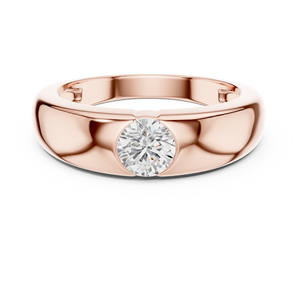 Rose Gold Round Lab Grown Diamond Bezel <b>Set</b> Solitaire <b>Ring</b> <b>for</b> <b>Women</b> <b>Wedding</b> Engagement Fine Jewelry - Product Image 1