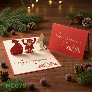 Custom Japandi 3D Laser Cut 4-Color Handmade Santa Angel Christmas Cards Thermal Transfer Printed Rectangle Shape <b>Paper</b> - Product Image 3