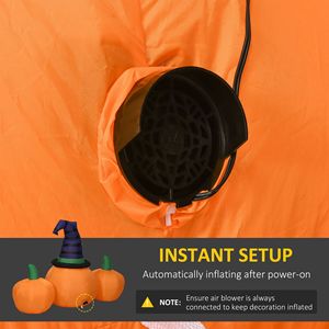 Zucca Gonfiabile di Halloween da 1,2 m con LED per Giardino e Interni, in PVC e Tessuto Oxford Resistente - Product Image 4