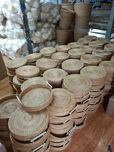 Sustainable Natural Rattan <b>Tray</b> Handmade Woven <b>Round</b> <b>Serving</b> <b>Tray</b> Low Profile Rustic Table Decor Kitchen Home Wholesale Bulk B2B - Product Image 6