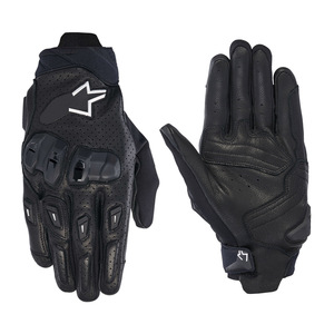 Full Finger Racing Gloves Black PU Non Slip Breathable <b>Hook</b> And Loop Closure <b>Outdoor</b> Male Motocross - Product Image 3