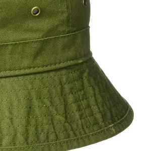 Sombrero de Pescador Casual de Lona Verde Oliva Premium con Diseño de Dibujos Animados |   Gorra de Pescador para Protección Solar al Aire Libre |   Algodón Personalizado al por Mayor con Etiqueta Privada - Product Image 3