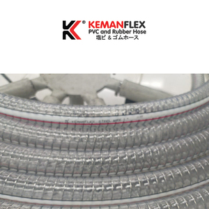 Tuyau en fil d'acier Kemanflex KFW transparent 1 1/4 pouce, 50 m, PVC flexible, industriel, rond, haute pression, durable. - Product Image 2