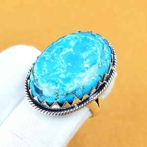 Anillo de Piedra Preciosa Turquesa Ovalada, Plata de Ley 925, Joyería Bohemia Hecha a Mano, Anillo para Mujer, Venta al por Mayor - Product Image 2