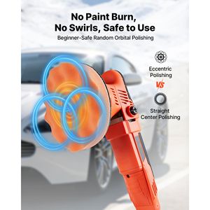 Lucidatrice Rotorbitale per Auto da 6 Pollici, 650W, 6 Velocità Variabili 2000-6800RPM, Kit Lucidatrice Orbitale Casuale - Product Image 2