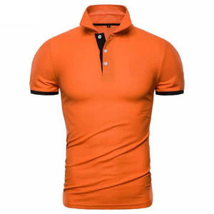 Camiseta de punto sólida para hombre, corte regular, con botones, cuello cerrado, 100% algodón, transpirable y cómoda, polos para hombre - Product Image 6