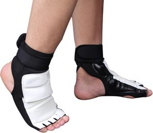 Équipements de protection pour arts martiaux en cuir de bonne qualité, protège-pieds réglables avec fermeture auto-agrippante et impression de logo personnalisée - Product Image 2