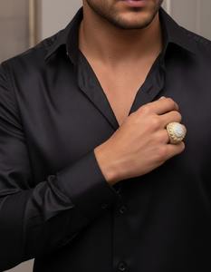 แหวนฮิปฮอปพรีเมียมประดับเพชรแบบ Iced Out ดีไซน์หรูหรา วัสดุเงินแท้ 925 หรือเคลือบทอง 10K 14K รูปทรงมงกุฎ เหมาะสำหรับงานปาร์ตี้ - Product Image 3