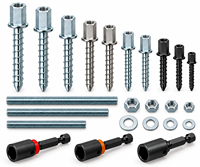 Kit d'ancrage à tige filetée OEM pour bois avec écrou de tige fileté, rondelle et douille d'installation